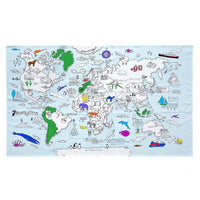 World Map Colour In Tablecloth