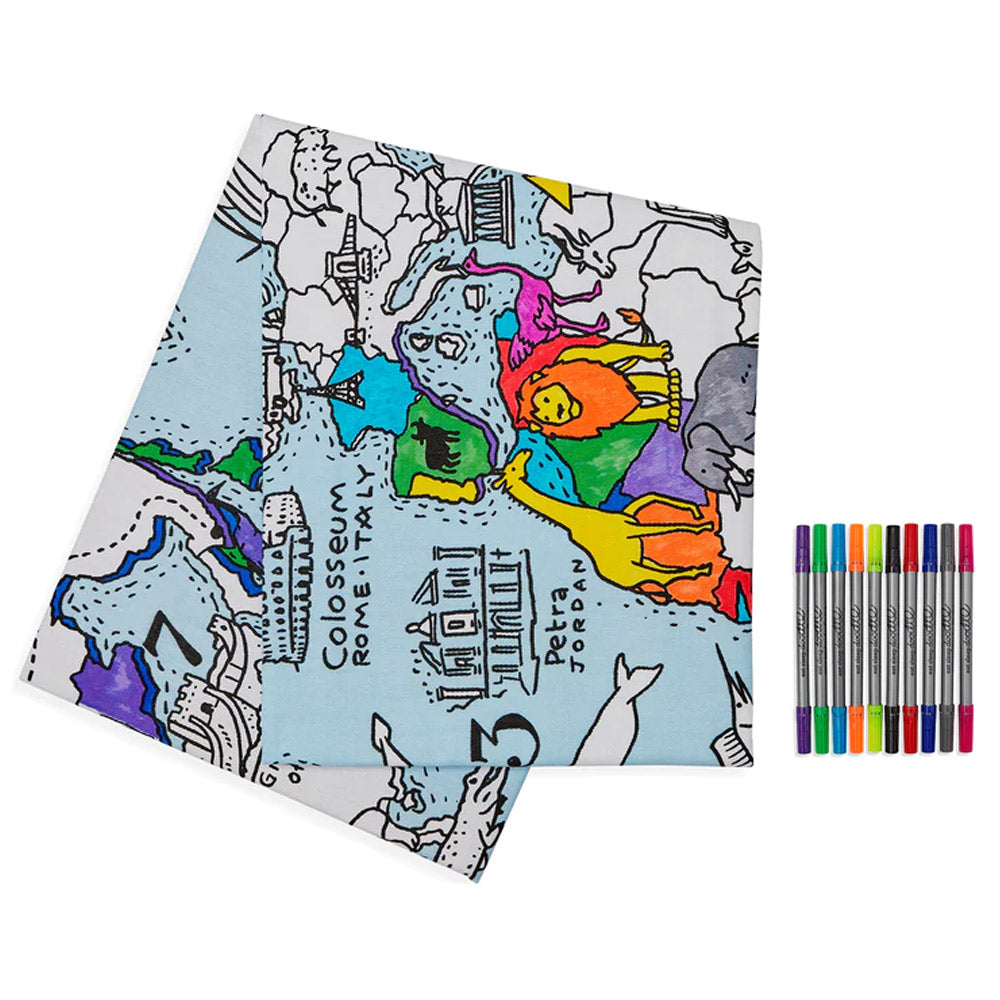 Buy World Map Colour In Tablecloth online | Royal Museums Greenwich Shop