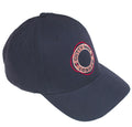 Navy cap with red and orange Cutty Sark life ring design.