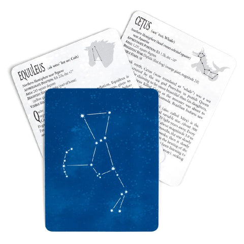 An example of the constellation knowledge cards with illustrations and information.