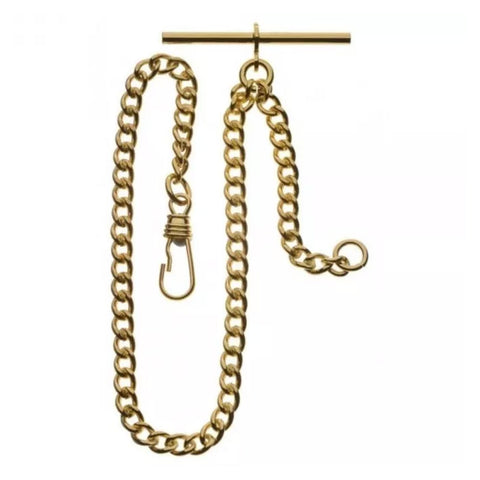 Gold link watch chain.