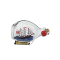 Mini HMS Victory model in a corked bottle with red seal.