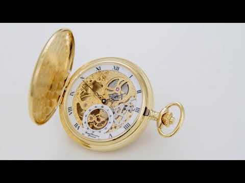 Gold Twin Lidded Full Skeleton Pocket Watch Video