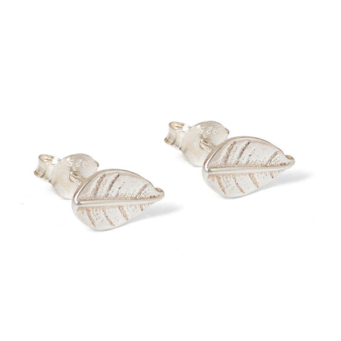 Sterling Silver Leaf Stud Earrings