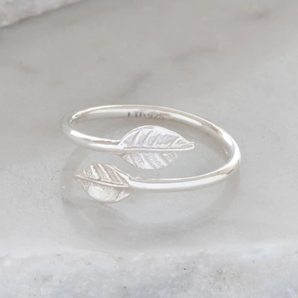 Sterling Silver Leaf Ring - 