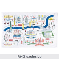London & Greenwich Map Tea Towel