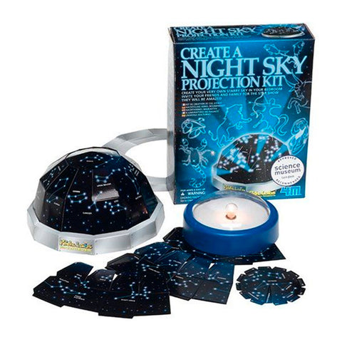 Box and parts of the Create A Night Sky Projection Kit.