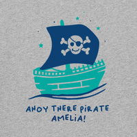 Personalised Children's Sweatshirt Pirate Ship Grey