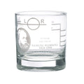 Whisky glass with Plimsoll Line etched design.