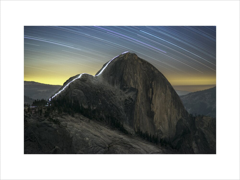 The Cable Route of Half Dome at Night