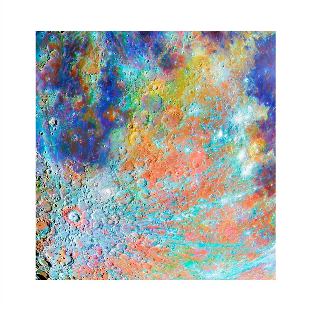 Tycho Crater Region with Colours