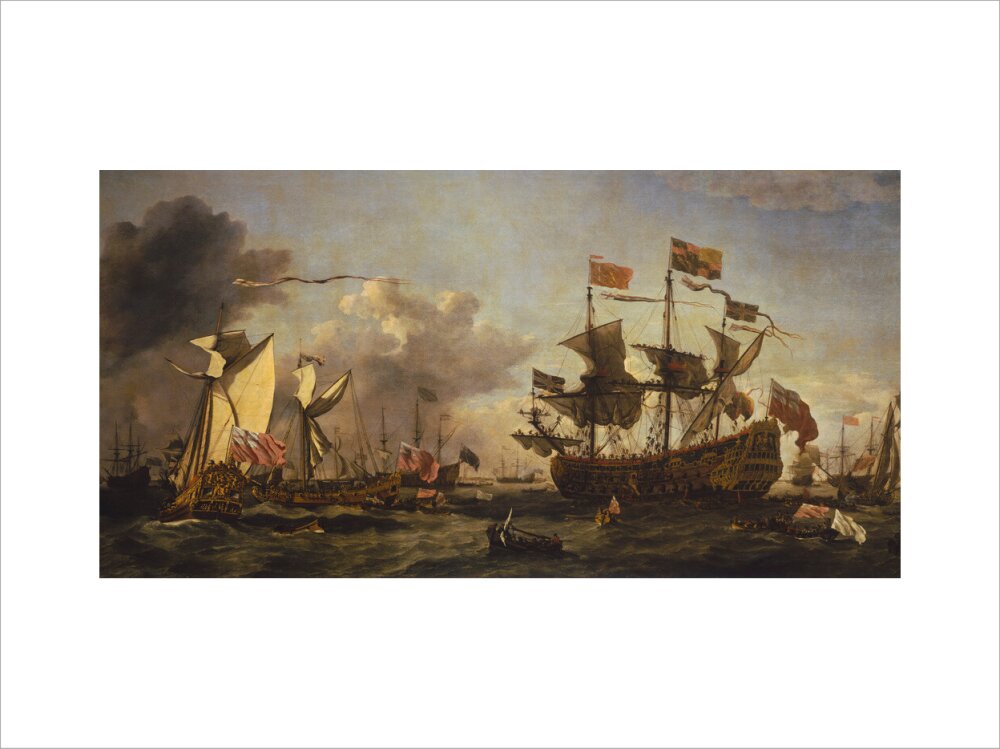 A Royal Visit to the Fleet in the Thames Estuary, 1672 (Custom Print)