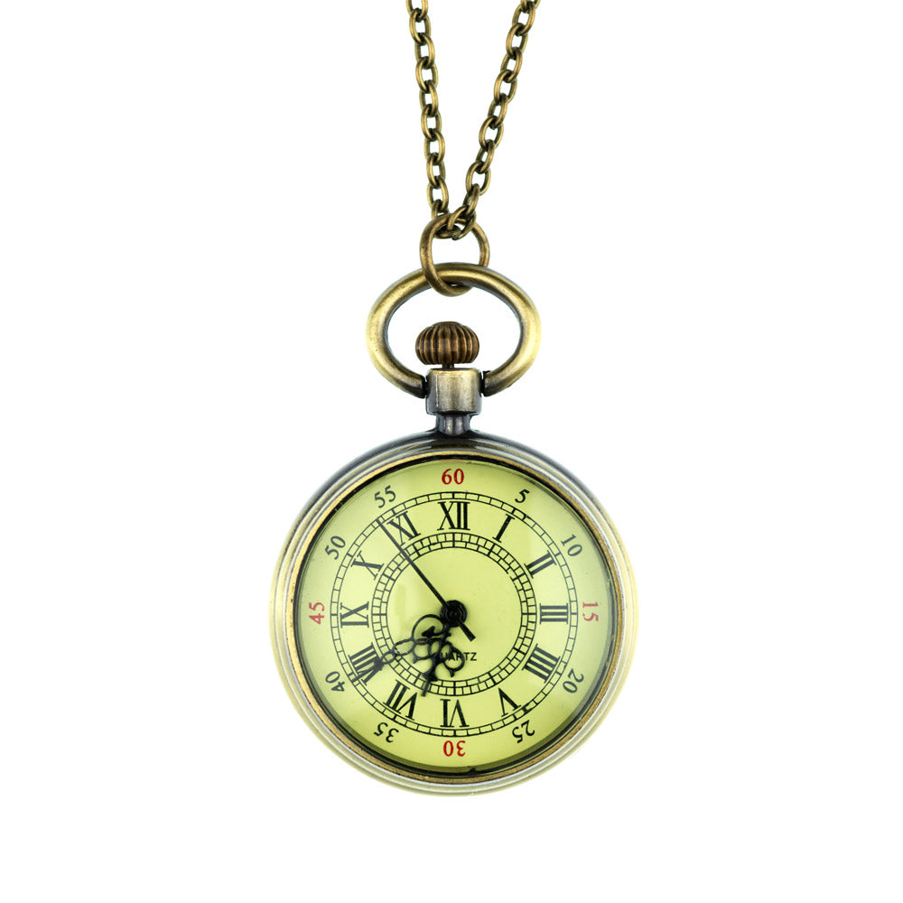 Vintage Style Pendant Fob Watch Necklace - 