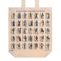 Natural tote bag featuring illustrations and names of women who changed the world.