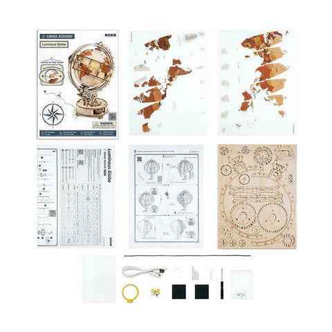 Luminous Globe Wooden Build Kit